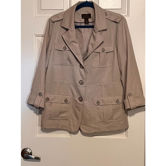 Fenn Wright Manson Jacket Beige Size L 25" Long x 21" Pit to Pit - Picture 1 of 4
